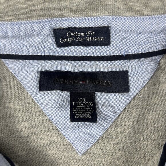 Tommy Hilfiger Logo Polo Shirt Gray Men’s Size XXL - Picture 3 of 7